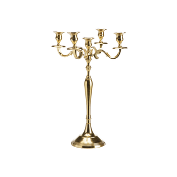 Visuel 1 du produit Chandelier pour 5 bougies en aluminium doré - Ø 34 x H 60 cm