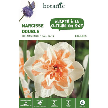 Visuel 1 du produit Narcisse double Delnashaugh blanc et orange botanic® - 8 bulbes
