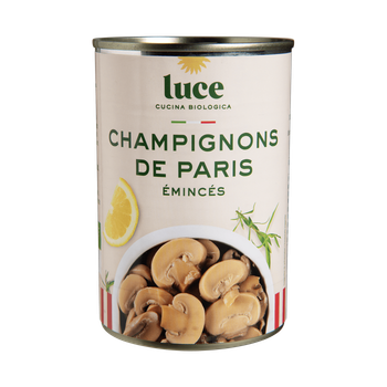 Visuel 1 du produit Champignons de Paris émincés bio Luce - 400 g