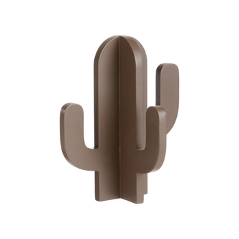 Visuel 1 du produit Patère murale cactus coloris chocolat en bois FSC - 14 x 8 x 17 cm