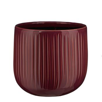 Visuel 1 du produit Pot rond cannelé coloris violet Pablo - 19 x Ø 21 cm