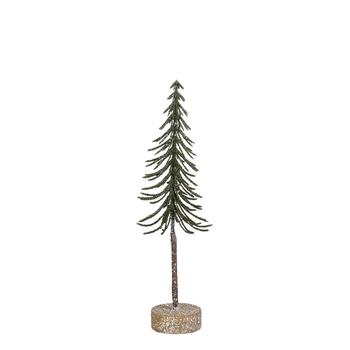 Visuel 1 du produit Sapin décoratif vert pailleté en PVC - Ø 7 x H 26 cm