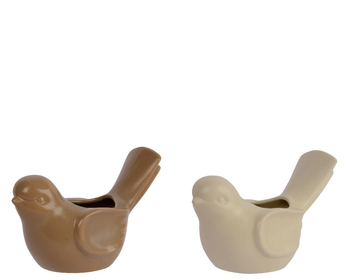 Visuel 1 du produit Cache-pot forme oiseau en porcelaine - 19 x 9 x 11,5 cm