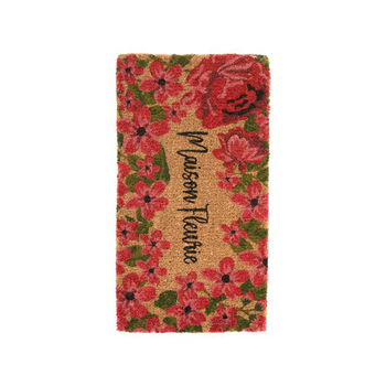 Visuel 1 du produit Paillasson en fibre de coco Maison fleurie rouge - 72 x 40 cm