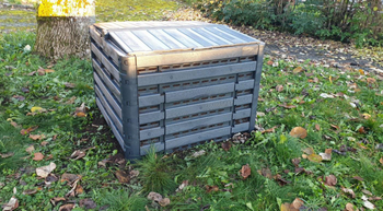 Visuel 2 du produit Composteur coloris taupe Compost’wood 400 L - 80 x 80 x 60 cm