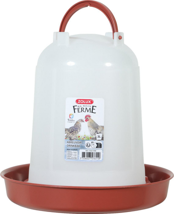 Visuel 1 du produit Abreuvoir pour basse-cour en plastique coloris rouge Zolux Ma petite ferme - 3 L