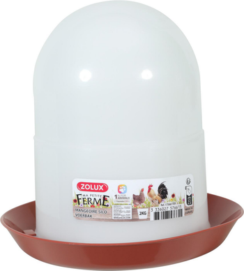 Visuel 1 du produit Mangeoire silo pour basse-cour en plastique coloris rouge Zolux Ma petite ferme - 2 kg