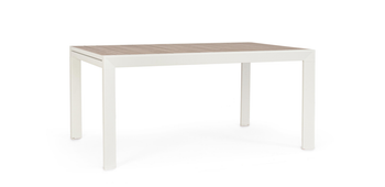 Visuel 1 du produit Table Calla avec allonges coloris blanc en aluminium - 160/240 x 100 cm