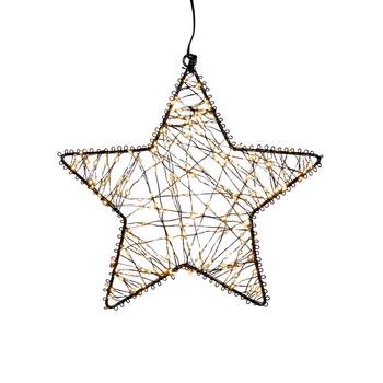Visuel 1 du produit Décoration lumineuse de Noël étoile micro LED blanc orangé flash minuterie variateur intérieur extérieur - Ø 26 cm