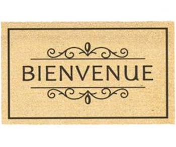 Visuel 1 du produit Tapis brosse coco beige imprimé noir Sweetsol Bienvenue - 75 x 45 cm