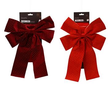 Visuel 1 du produit Nœud de porte d’entrée en polyester rouge - 33 x 45 cm