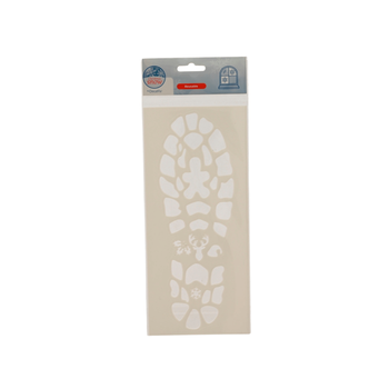 Visuel 1 du produit Pochoir empreinte de pas du Père Noël en PET blanc - 25 x 12,5 cm