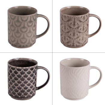Visuel 1 du produit Mug en gré multicolore Eyran - 50 cl (livré aléatoirement parmi 4 modèles assortis)