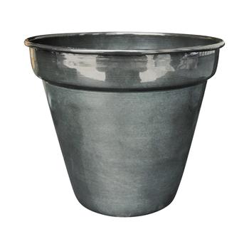 Visuel 1 du produit Pot conique en métal recyclé coloris gris océan vif Upcycle Conique - Ø 22,5 x H 20 cm