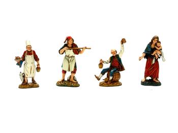 Visuel 1 du produit Sujet pour village de Noël coloris multicolore en PVC paysan napolitain - 10 cm