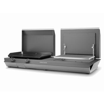 Visuel 1 du produit Combi plancha et gril 60 en acier noir et gris 150 x 60 x 24 cm