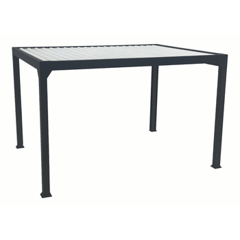 Visuel 1 du produit Pergola bioclimatique motorisée noir sable avec lames blanches Green Outside Actual - 4 x 3 m