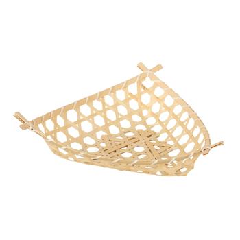 Visuel 1 du produit Corbeille Lio ajourée coloris beige en bambou naturel petit modèle - 20 x 20 x 4/6,5 cm