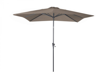 Visuel 1 du produit Parasol droit aluminium, inclinable à manivelle, taupe, PROLOISIRS - 2,5x2,5m