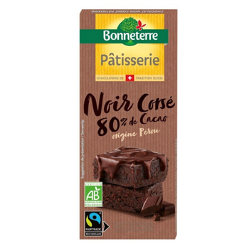 Visuel 1 du produit Chocolat noir patisserie 80% cacao bio Bonneterre - 180 g