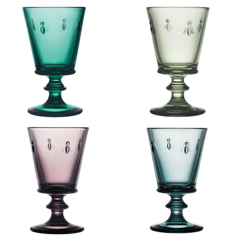 Visuel 1 du produit Coffret de 4 verres à pied en verre couleur Abeille - 24 cl