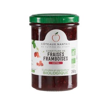 Visuel 1 du produit Confiture de fraises et framboises extra bio Coteaux Nantais - 260 g