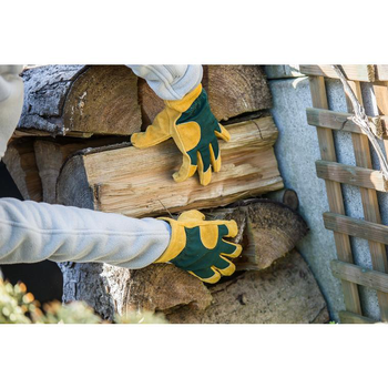 Visuel 1 du produit Gants Petits Travaux en élasthanne et cuir coloris marron Taille 8