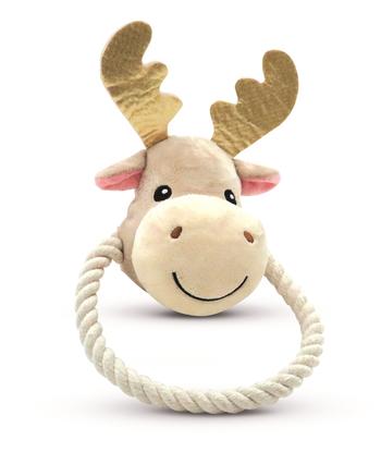 Visuel 1 du produit Jouet de Noël pour chien coloris beige renne xmas anneau corde Croci - 27 cm