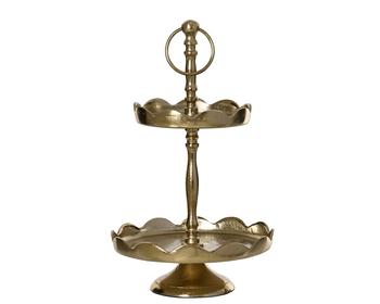 Visuel 1 du produit Serviteur vintage à 2 niveaux en aluminium champagne - Ø 20 x H 35 cm