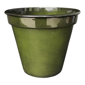 Visuel 1 du produit Pot conique en métal recyclé coloris vert algue vif Upcycle Conique - Ø 24,5 x H 21,5 cm