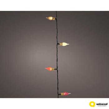 Visuel 1 du produit Guirlande lumineuse de Noël vintage LED multicolores câble vert  8 fonctions effet clignotant extérieur - L 17,90 m