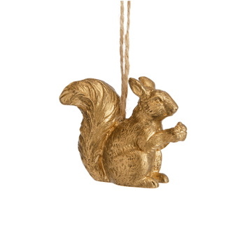 Visuel 1 du produit Animal de la forêt à suspendre en polyrésine dorée - 8 x 3 x 9,5 cm