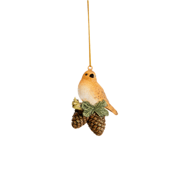 Visuel 1 du produit Animal des bois sur pomme de pin en polyrésine marron - 3,7 x 6,1 x 9,3 cm