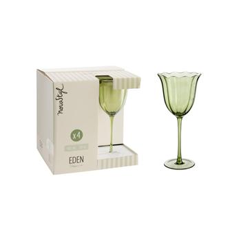 Visuel 1 du produit Lot de 4 verres à pied en verre vert Eden - 36 cl