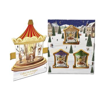 Visuel 1 du produit Coffret 3 bougies parfumées croquant aux amandes Noël Les Collines de Provence - 75 g