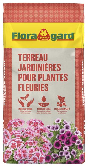 Visuel 1 du produit Terreau jardinière pour plantes fleuries Flora Gard - 40 L