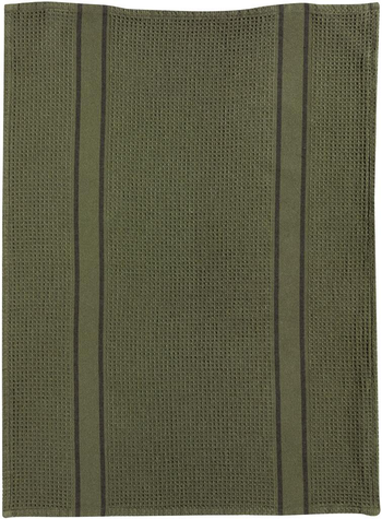 Visuel 1 du produit Torchon en coton et polyester recyclé coloris olive Lars - 50 x 70 cm