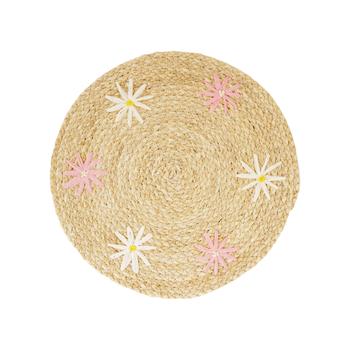 Visuel 1 du produit Set de table rond en feuille de maïs à motif fleurs - Ø 38 cm