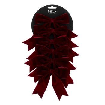 Visuel 1 du produit Ensemble de 6 nœuds en polyester rouge foncé - 12 x 14 cm