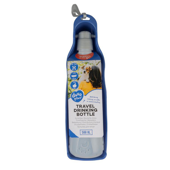 Visuel 1 du produit Bouteille d'eau de voyage pour chien coloris bleu Duvoplus - 500 ml