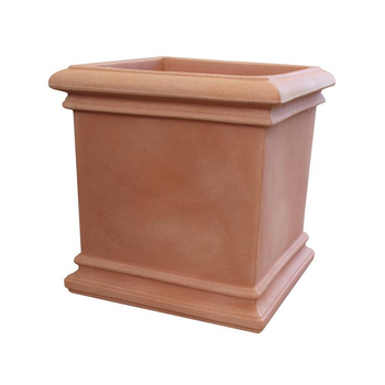 Visuel 1 du produit Pot double paroi Toscana carré en polyéthylène Euro3plast - 50 cm