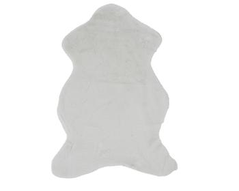 Visuel 1 du produit Tapis en polyester en fausse fourrure blanche - 90 x 50 cm