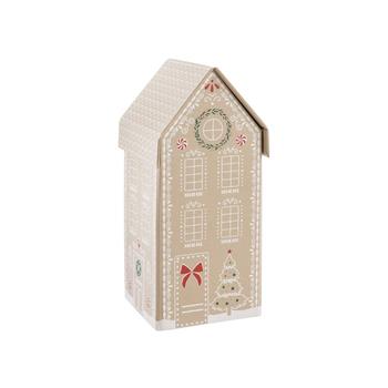 Visuel 1 du produit Boîte maison en carton et papier beige grand modèle - 12 x 12 x 24 cm