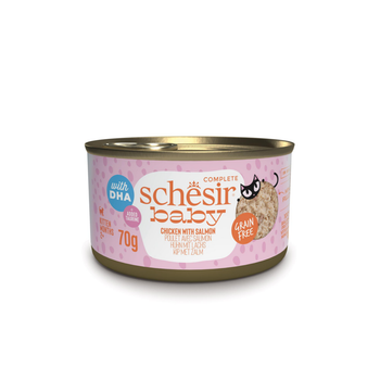 Visuel 1 du produit Alimentation humide pour chaton poulet avec saumon wholefood Schesir Baby - 70 g