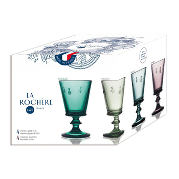 Visuel 1 du produit Coffret de 4 verres à pied en verre couleur Abeille - 24 cl