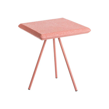 Visuel 1 du produit Table basse carrée brique craquelée en métal - 46 x 46 x 50 cm