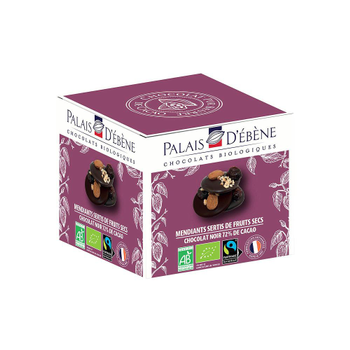 Visuel 1 du produit Cube mendiants chocolat noir cacao bio Palais d'Ebène - 60 g