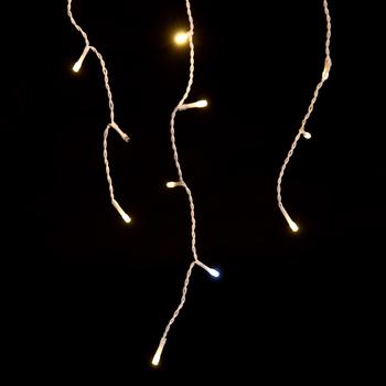 Visuel 1 du produit Rideau lumineux de Noël stalactite LED flash blanc chaud et froid câble blanc intérieur et extérieur connectable 3 fois - 8 x 0,5 m