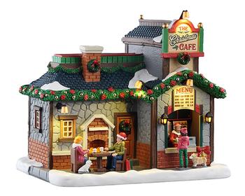 Visuel 1 du produit Village de Noël café de Noël lumineux en résine coloris multicolore à piles Lemax Caddington Village