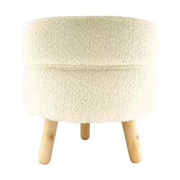 Visuel 1 du produit Tabouret tissu sur pieds coloris blanc en tissu - 38 cm